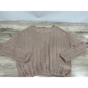 Free People Angel Soft Frappucino Latte Mauve Drop Shoulder Knit Sweater-Size XS